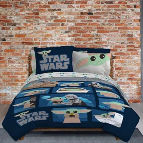DISNEY Star Wars Grogu, Baby Yoda, 8-Pc. Reversible Full Comforter Set - Picture 2 of 7